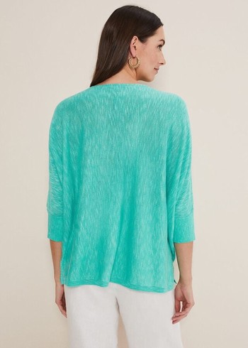 Phase Eight Larisa V Neck Knitwear Light Turquoise USA | 8645372-BI